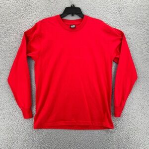 Vintage 90s BEST Fruit of The Loom Red Blank Crewneck Sweatshirt Men's Large USA